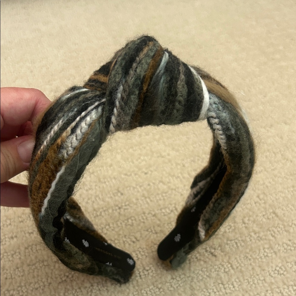 Lele Sadoughi Green and Brown Knotted Headband